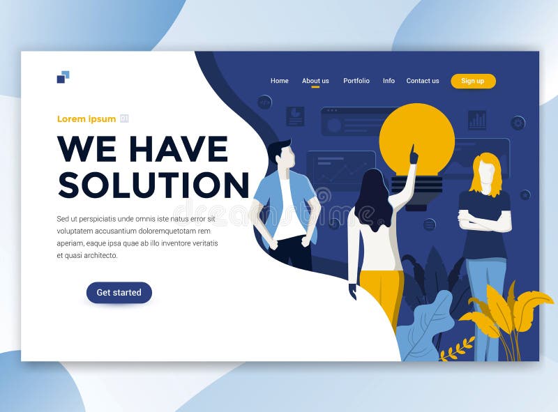 Flat Modern design of wesite template - We have solution royalty free illustration