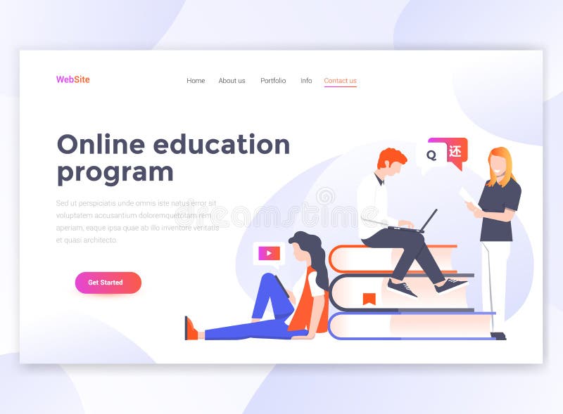 Flat Modern design of wesite template - Online Education program vector illustration
