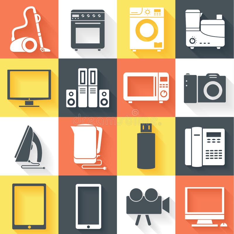 Small kitchen appliances icon set Royalty Free Vector Image