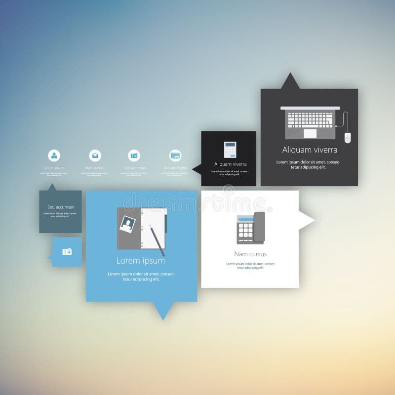 Flat modern web design elements stock illustration