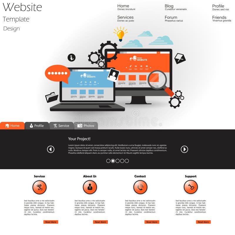 Flat modern web design elements royalty free illustration