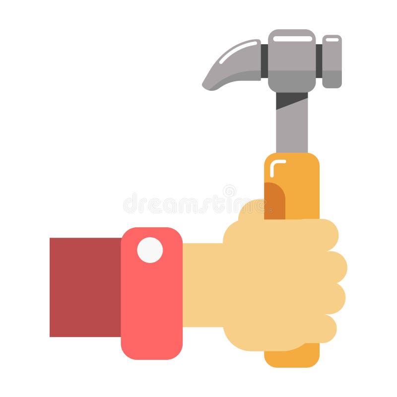 Flat-nose pliers in human hand vector illustration isolated on white vector illustration Flat-nose pliers in human hand vector illustration isolated on white vector illustration