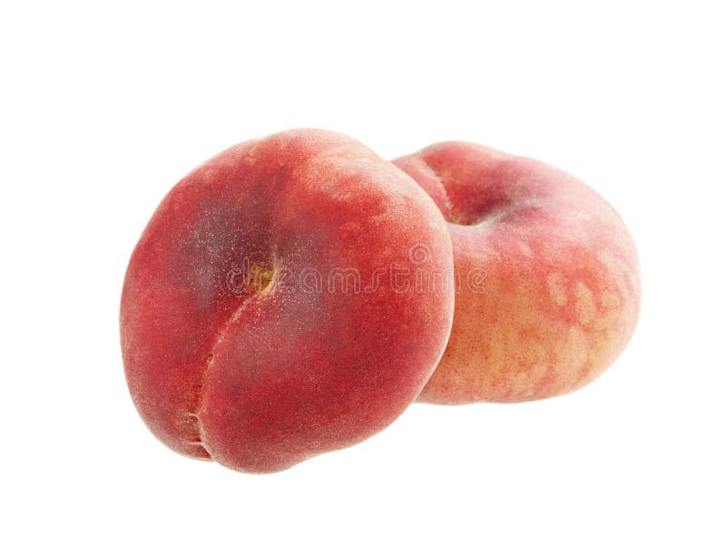 Flat peaches isolated on white royalty free stock photos Flat peaches isolated on white royalty free stock photos