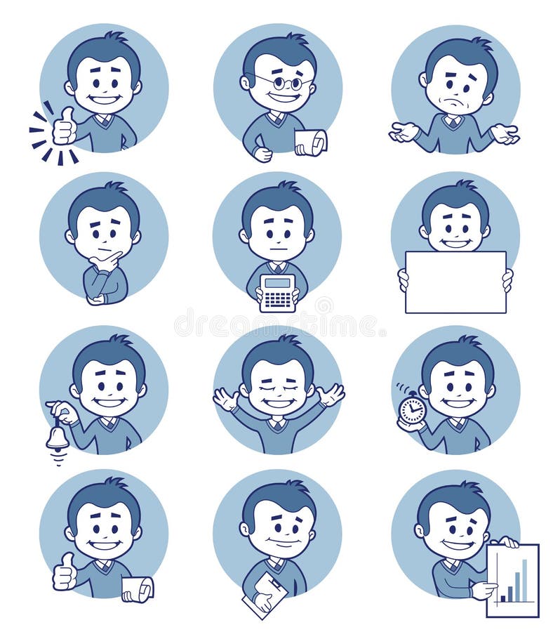 Flat people icons with business characters.