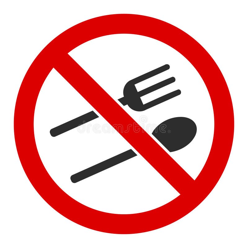 No eating vector. No eating. No eat. Don`t eat icon.