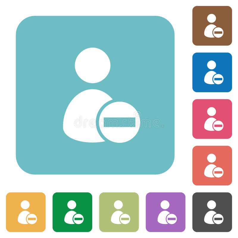 Flat remove user account icons royalty free illustration