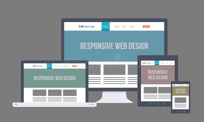 Flat Responsive Web Design vector illustration