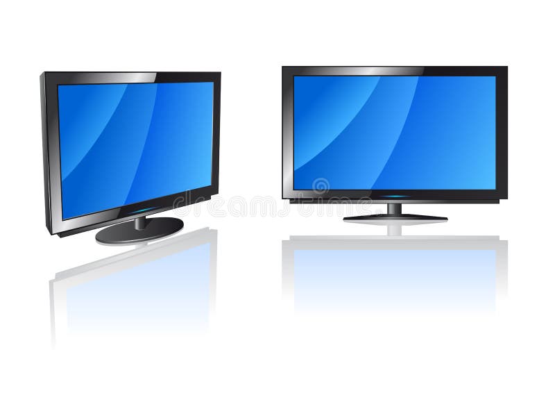 Vector illustration of LCD displays. Lcd tv vector vectors