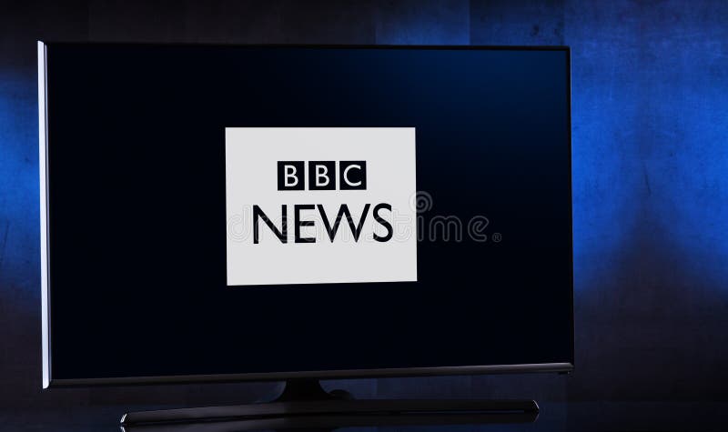 Flat-screen TV Set Displaying Logo of BBC News Editorial Image - Image ...
