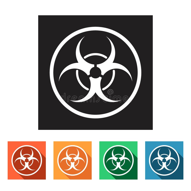 Flat simple icons (biohazard, dangerous) royalty free illustration