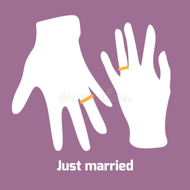 Flat Style Couple Ring Finger Stock Vector Illustration of family