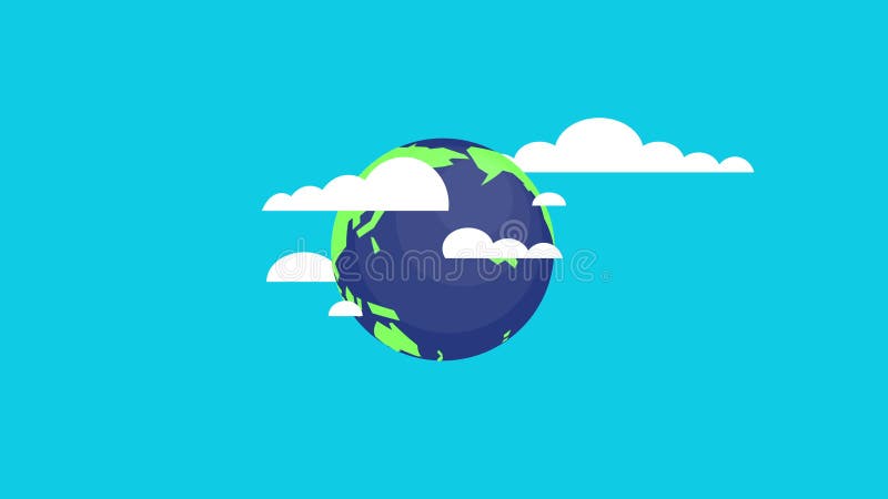 Flat style rotating earth