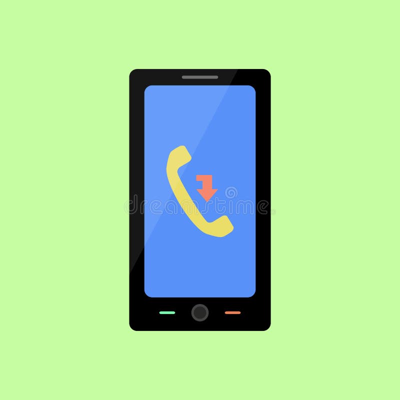 Flat style smart phone with missed call vector illustration