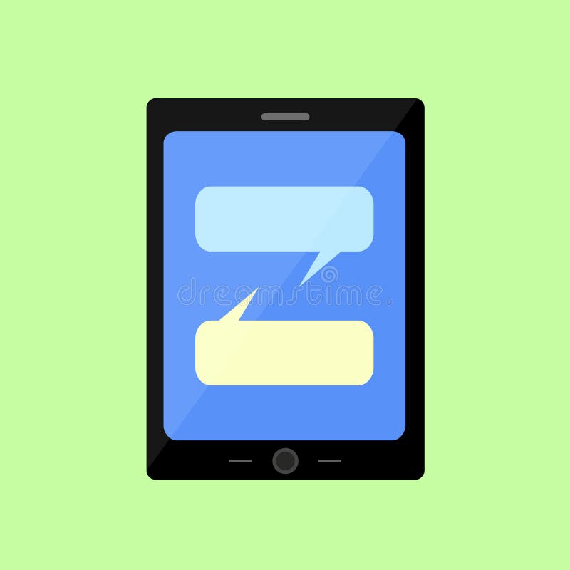 Flat Style Touch Pad with Chat Stock Vector Illustration of touch