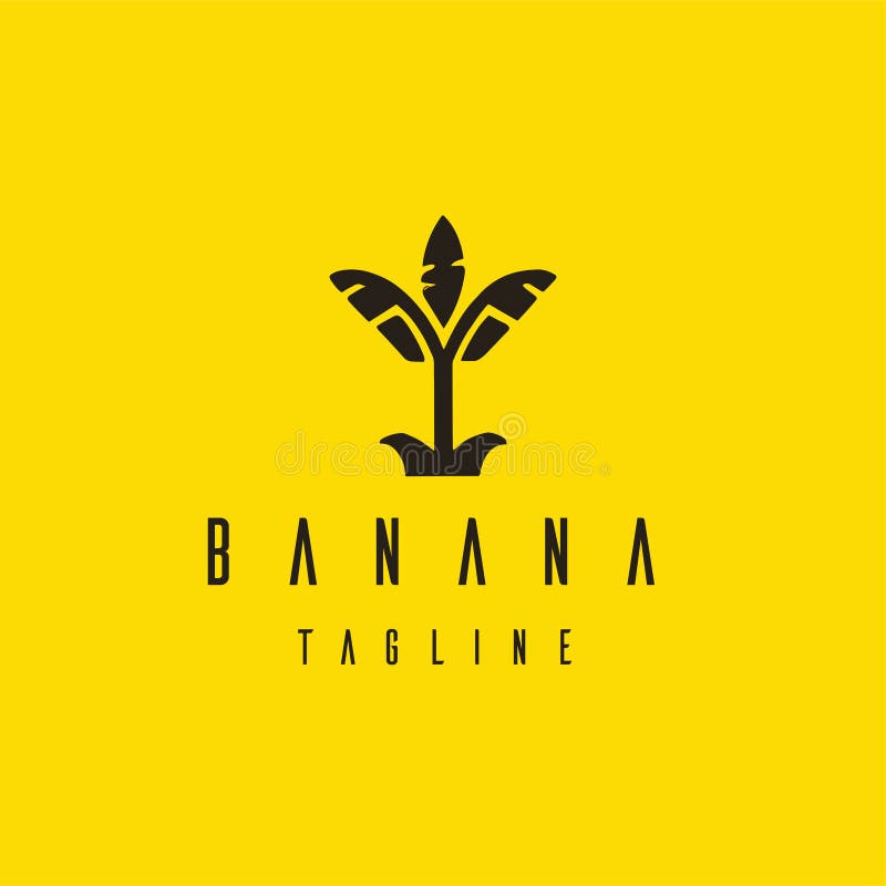 Flat Style Tree Banana Logo Design Stock Vector Illustration of sweet