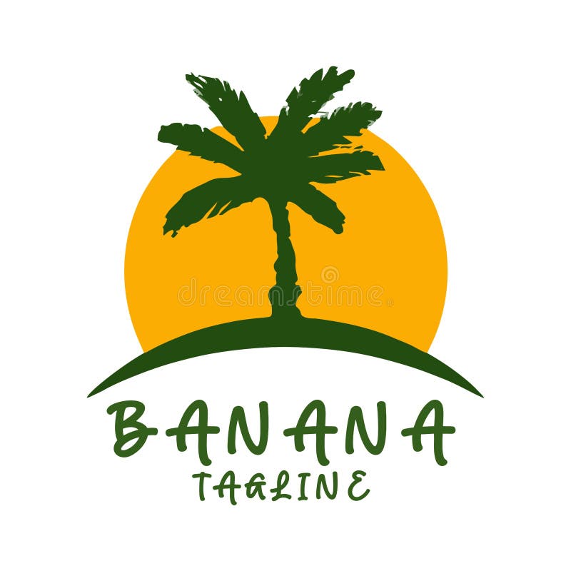 Flat Style Tree Banana Logo Design Stock Vector Illustration of