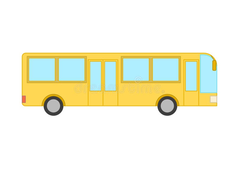 Flat style yellow bus. Isolated on white background