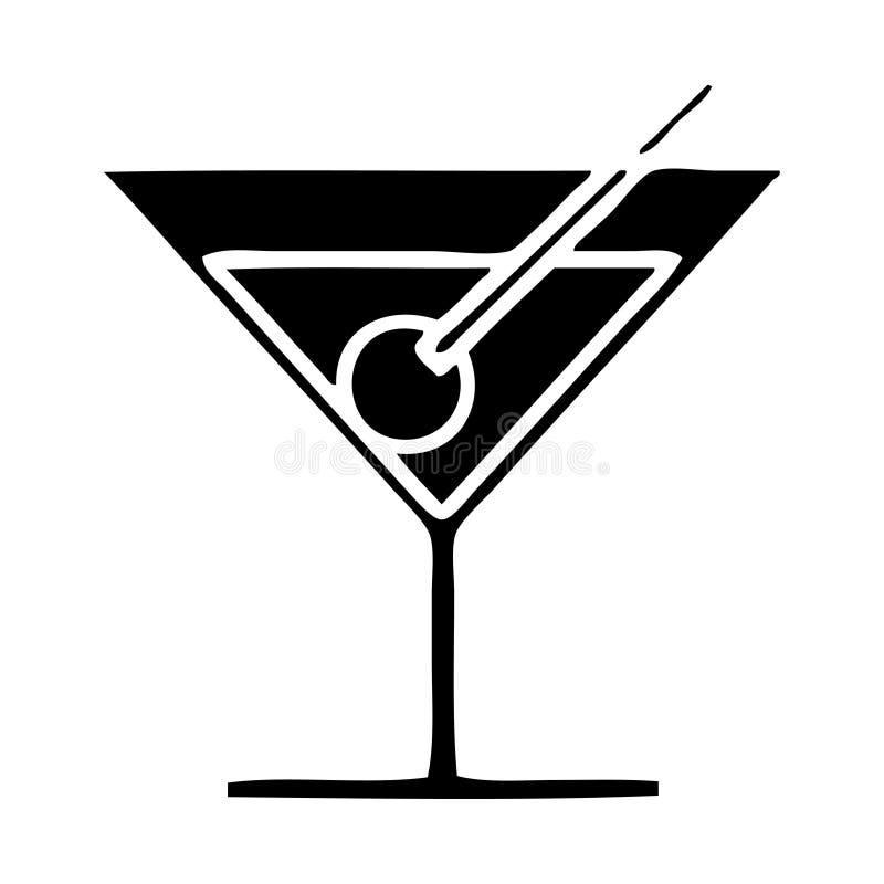 flat symbol fancy cocktail