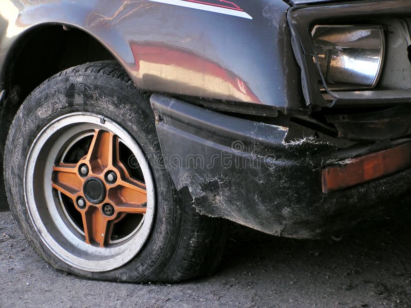 Flat tire stock image