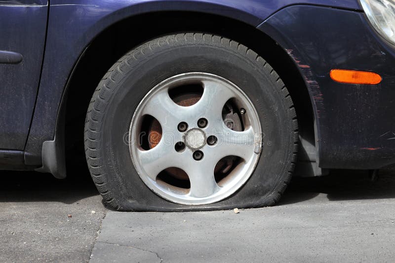 Flat Tire stock image. Image of wheel, deflated, blow - 30428959