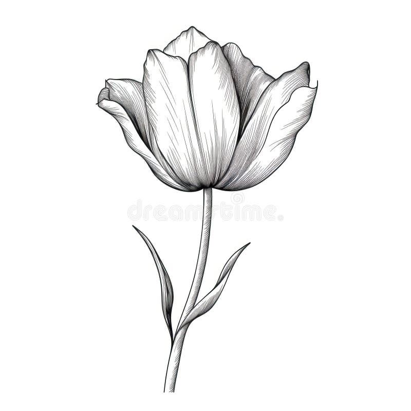 223 Tulip Outline Stock Photos - Free & Royalty-Free Stock Photos from ...