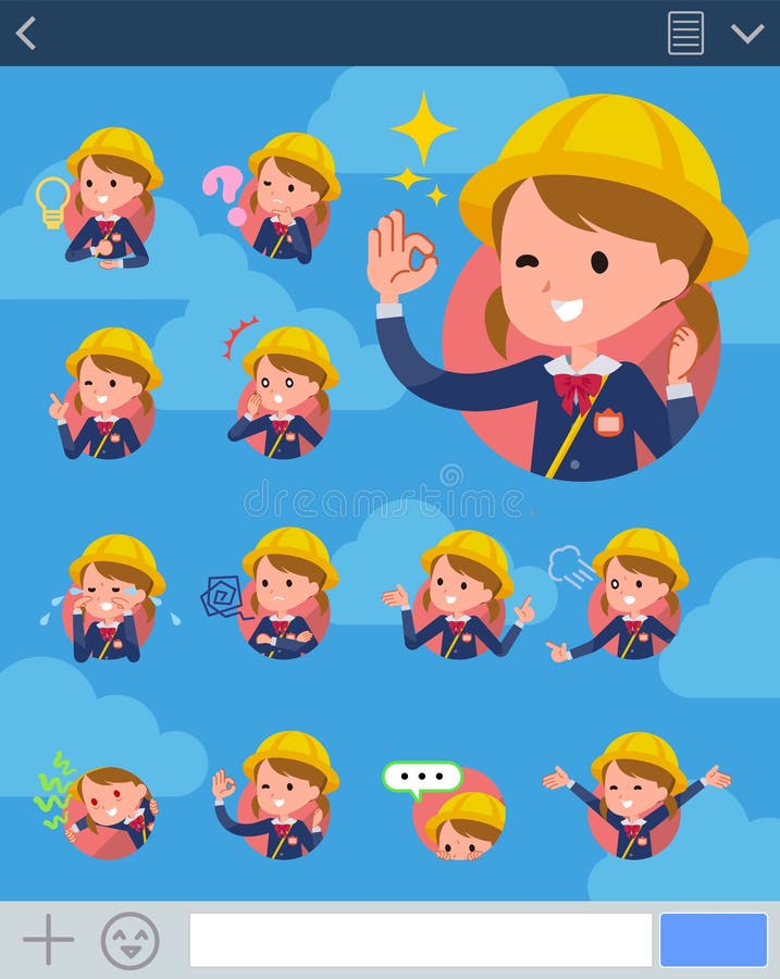 Flat type Nursery school girl_sns stock illustration Flat type Nursery school girl_sns stock illustration