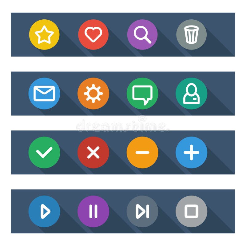 Flat UI design elements - set of basic web icons