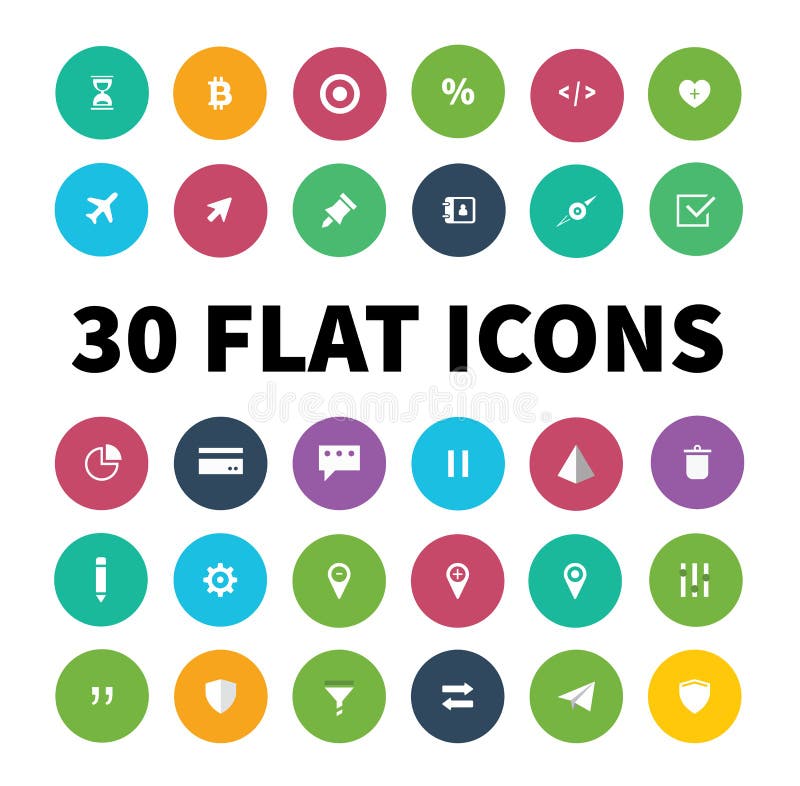 Flat list. UI Kit icons. Start Kit icon.