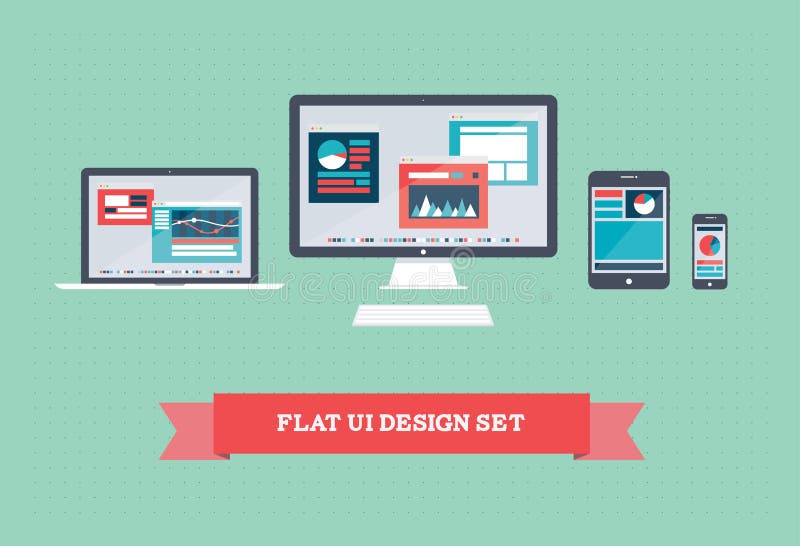 Flat user interface design set royalty free illustration