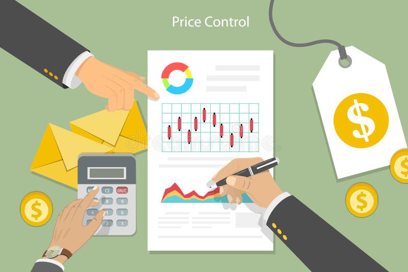 Flat Vector Conceptual Illustration Of Price Control Strategy Stock flat-vector-conceptual-illustration-of-price-control-strategy-stock