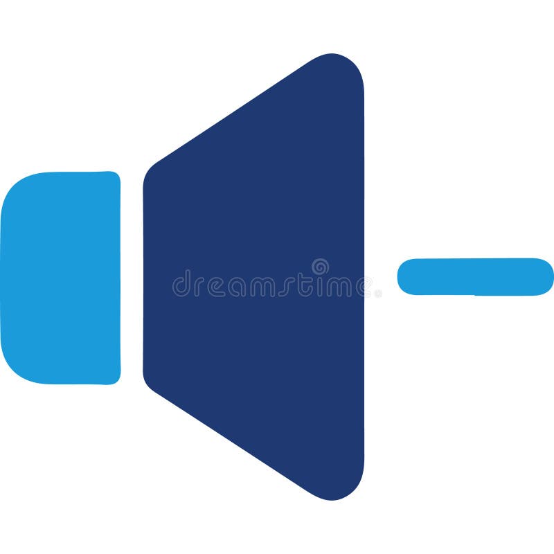 Speaker Volume Decrease Icon for Digital User Interface Vector Design. A flat icon representing speaker volume decrease for digital interface and audio controls. User decrease vectors
