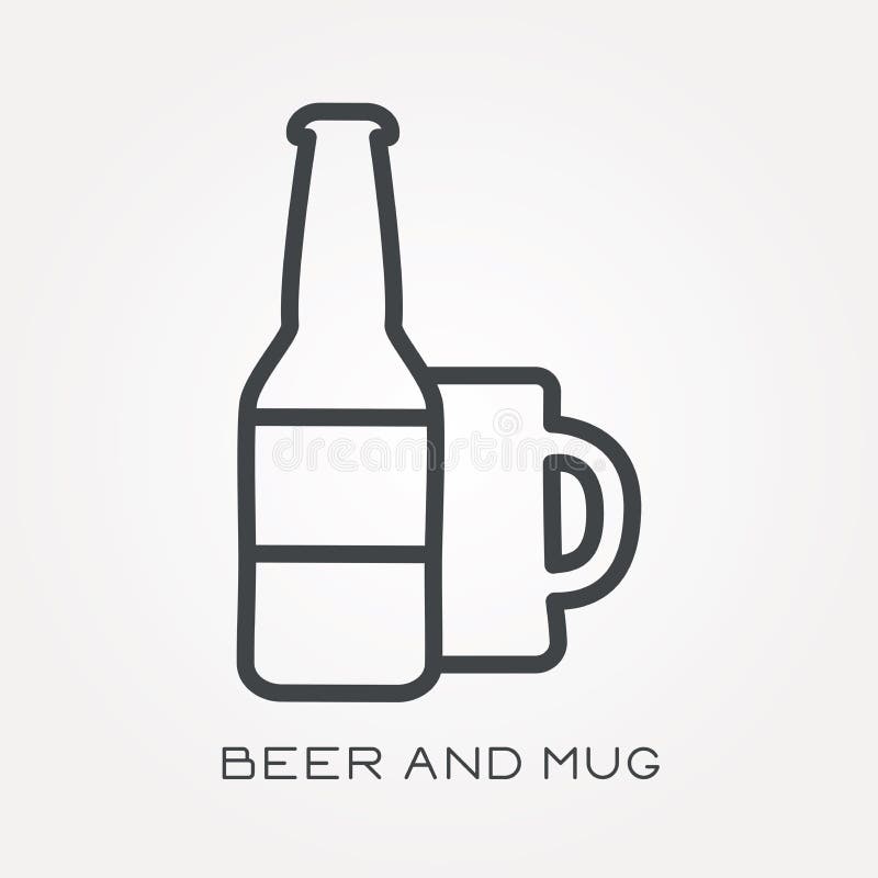 Set of Icons for Oktoberfest with Beer Mug, Hat, Sausage and Brezn