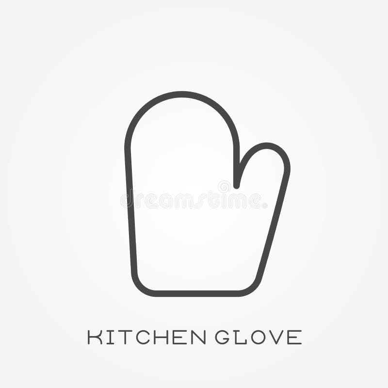 Flat Vector Icons with Kitchen Glove Stock Vector Illustration of