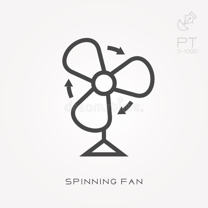 Flat Vector Icons with Spinning Fan Stock Vector Illustration of
