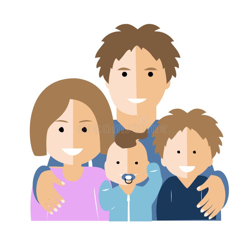 cartoon family of 2