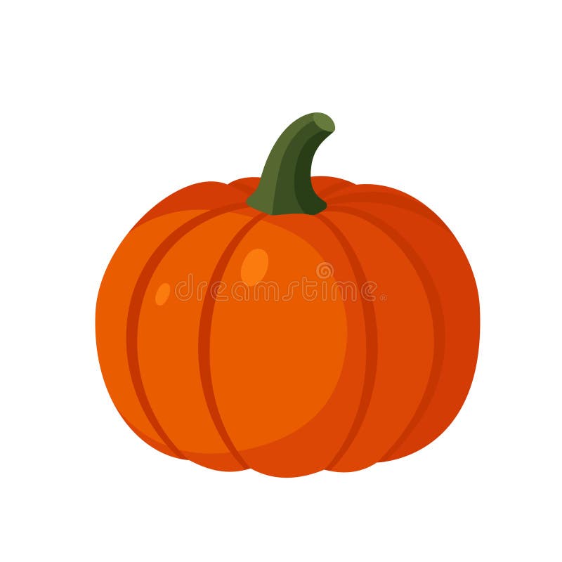 Small round orange pumpkin isolated flat vector illustration royalty free illustration