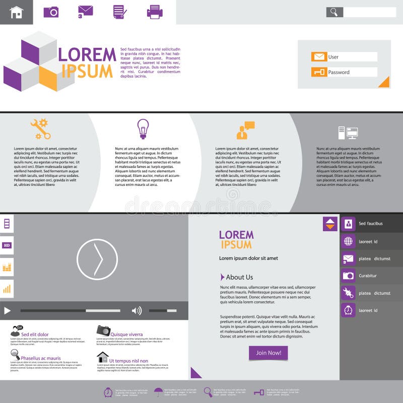Flat Web Design elements. Templates for website. vector illustration