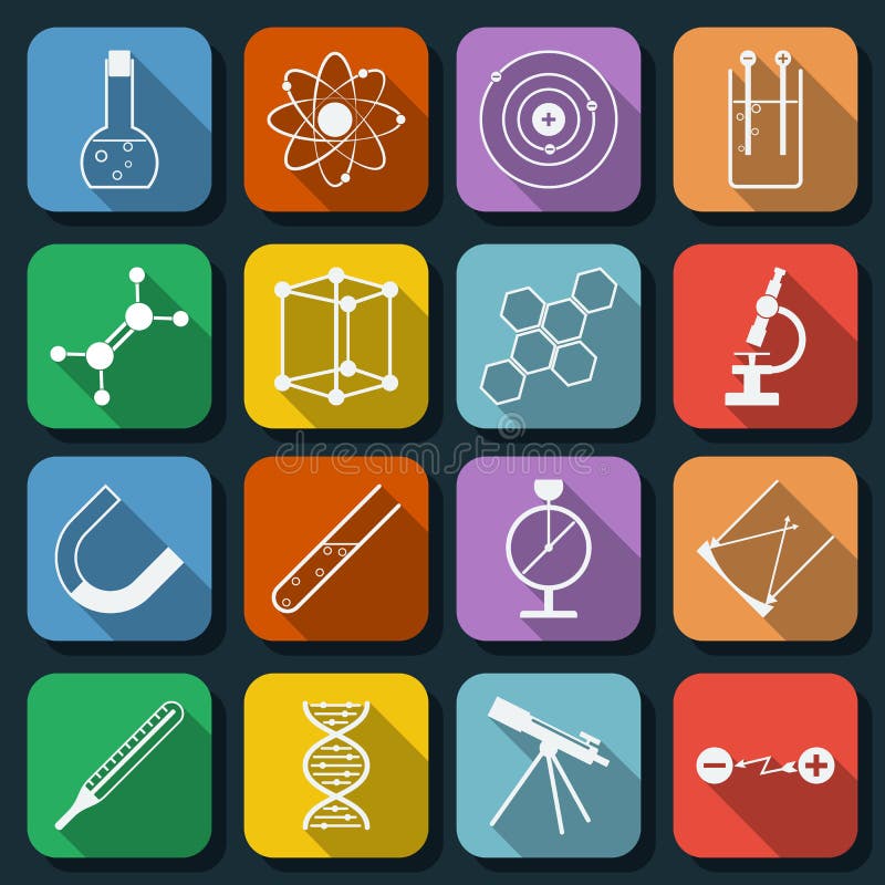 Science web icons vector set