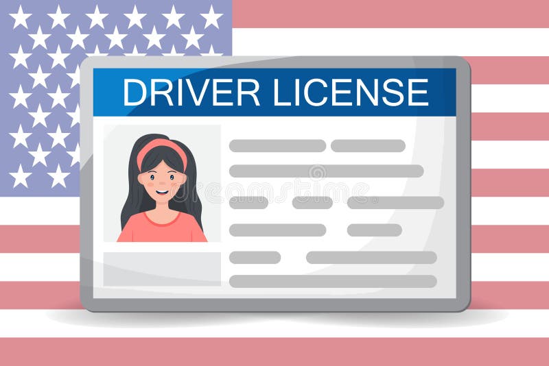 Vector template of sample driver license plastic card for USA