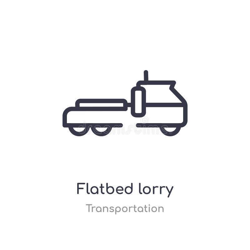 flatbed lorry outline icon. isolated line vector illustration from transportation collection. editable thin stroke flatbed lorry vector illustration flatbed lorry outline icon. isolated line vector illustration from transportation collection. editable thin stroke flatbed lorry vector illustration