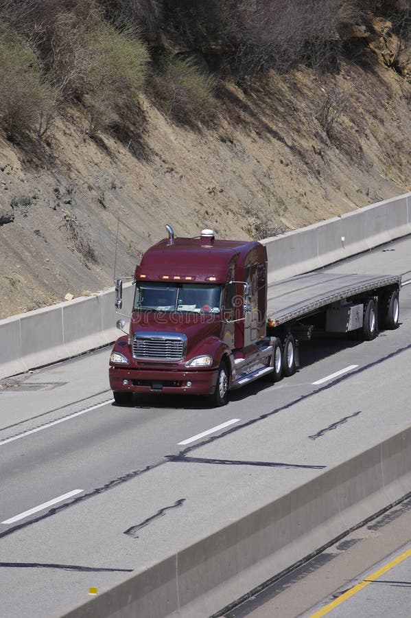 Flatbed Semi Truck stock photo