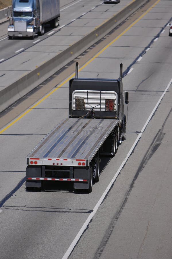 Flatbed Semi Truck stock image