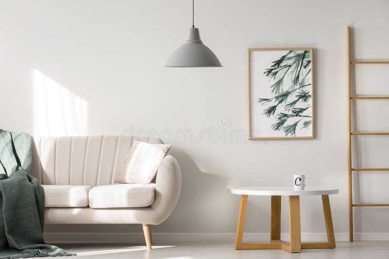 Flatbinnenland met beige bank vector illustratie Flatbinnenland met beige bank vector illustratie