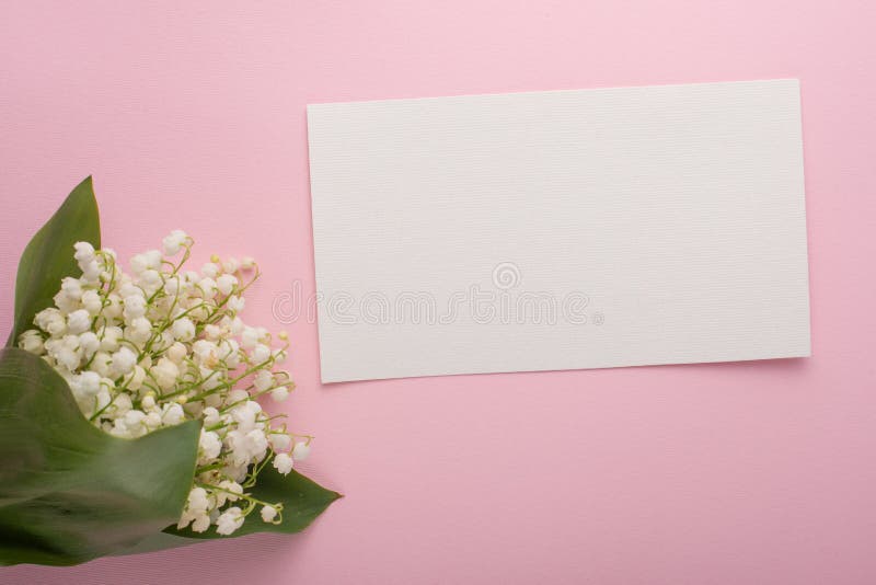 Flatlay with flowers with a blank space for an inscription on a light pink background. Can be used as a postcard for a holiday