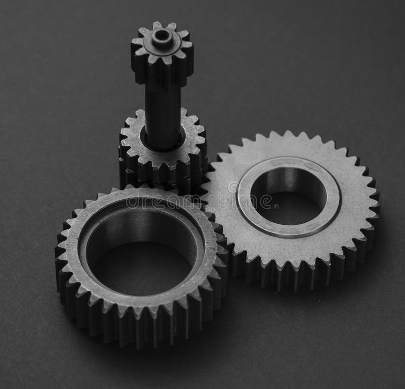 Flatlay Set of Three Metal Gears Stock Image Image of gears, spare