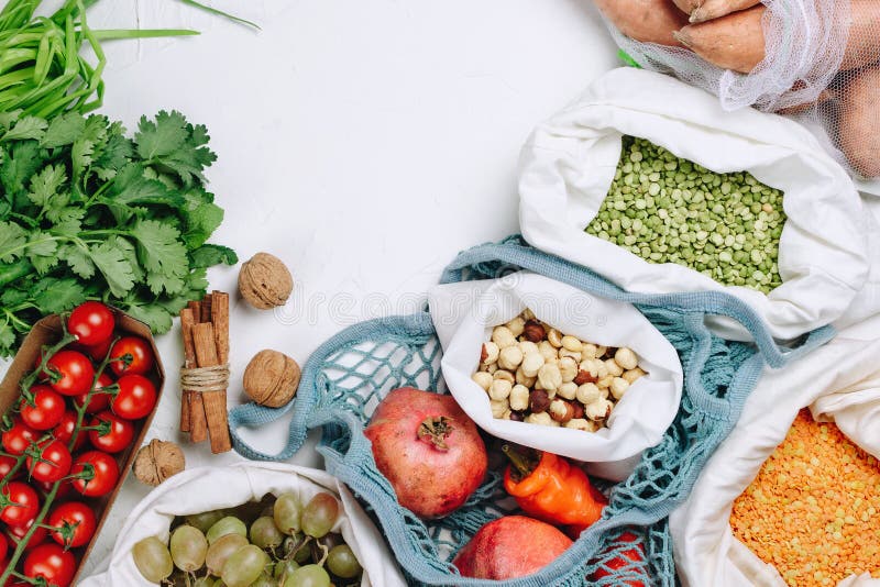 Concept of zero waste sustainable food shopping royalty free stock photography