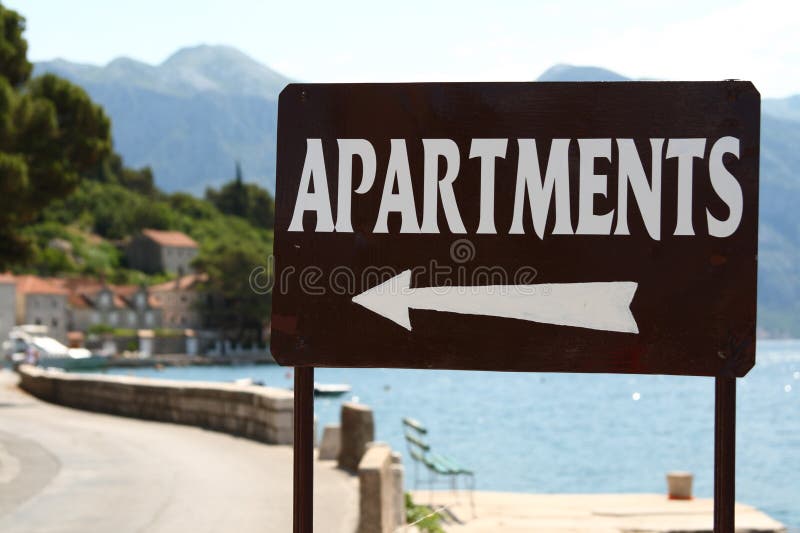 Close-up of apartments for rent sign. Close-up of apartments for rent sign