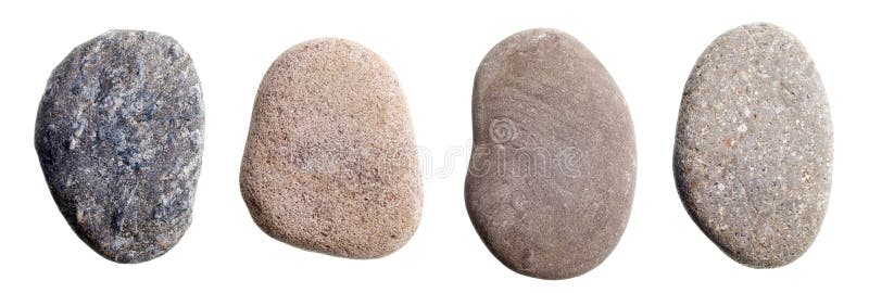 Flattened river rocks isolated on white stock photo Flattened river rocks isolated on white stock photo
