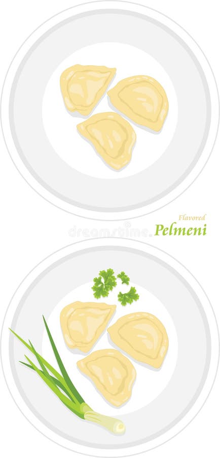 Flavored pelmeni on a plate