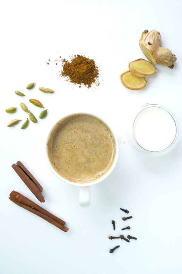 Flavoured Tea Chai Made by Brewing Black Tea with Aromatic Spices and